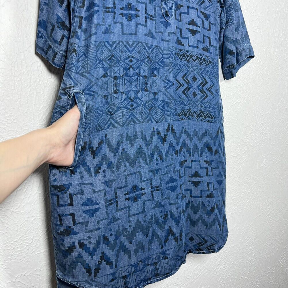 Philosophy Nordstrom Southwestern Boho Chambray Shirt Dress Size Small - Picture 5 of 11